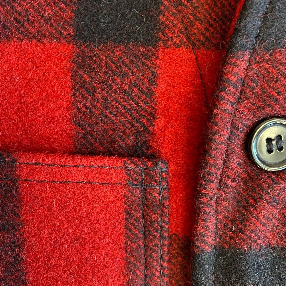 Mens Filson 100% wool Mackinaw red and black vest Size XL - Picture 10 of 11